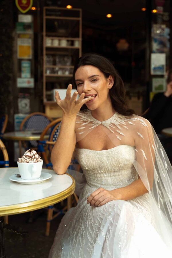 Robe de mariage haute couture sur mesure création Maison Roula - Melanie Melani