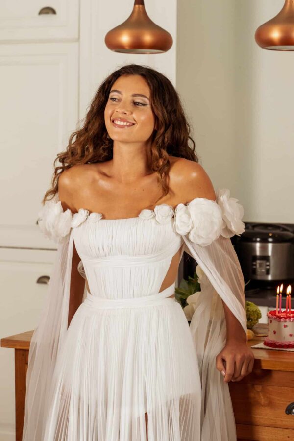 Vouliagmeni Vouliagmeni, Robe de mariage Paris dos nu en dentelle
