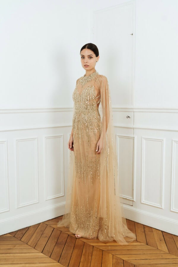 Robe de soirée intemporelle et élégante Robes de Mariée et de Soirée Sur Mesure à Paris